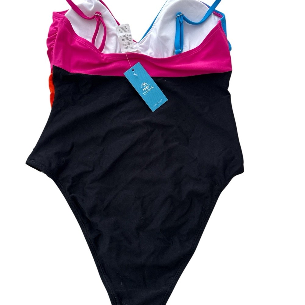 New CUPSHE Women's Swimsuit Tummy Control Adjustable Straps One Piece Swimwear M - Picture 4 of 4